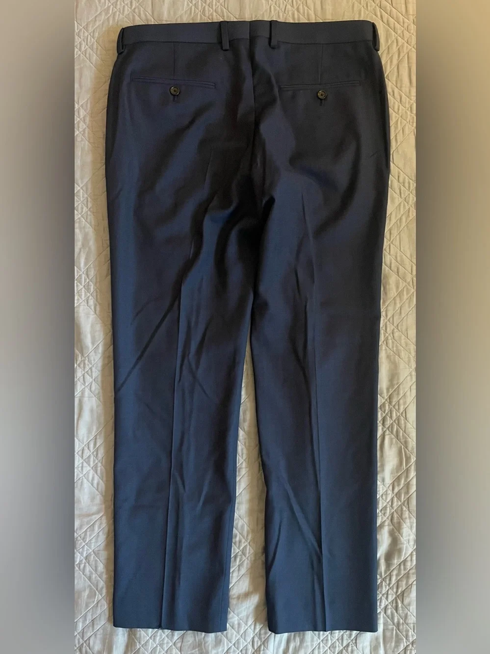 J CREW Ludlow Slim-fit suit pant in Italian worsted wool Mariner Blue 33‎ BZ635